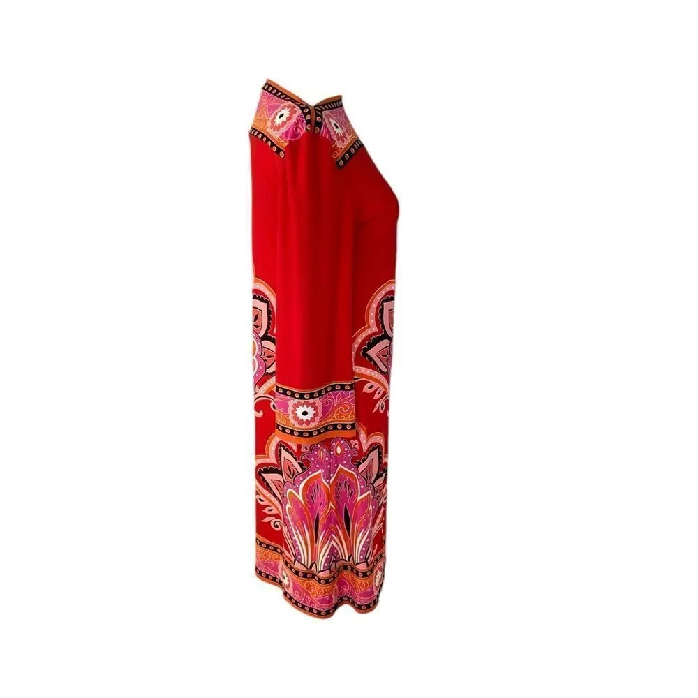 London Times Vibrant Retro Red Shift Dress. Size 4